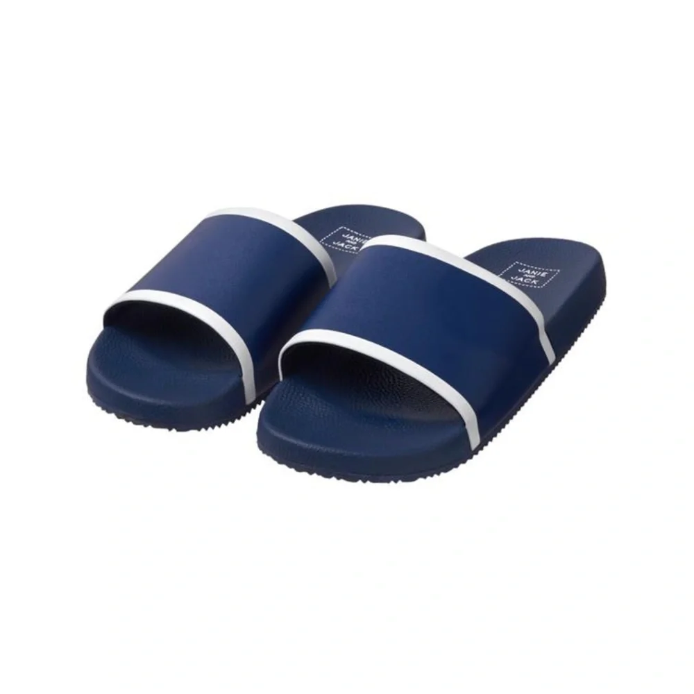 NWT Janie and Jack Blue with White Trim Slides 13
